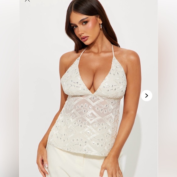 Sequin Halter Top - Picture 1 of 8